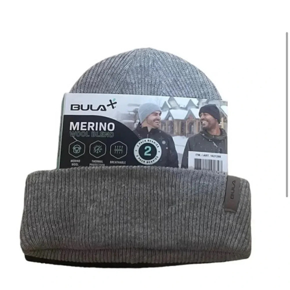 Bula Merino Unisex Wool Blend Beanies - NWT 2 Pack - Picture 3 of 7